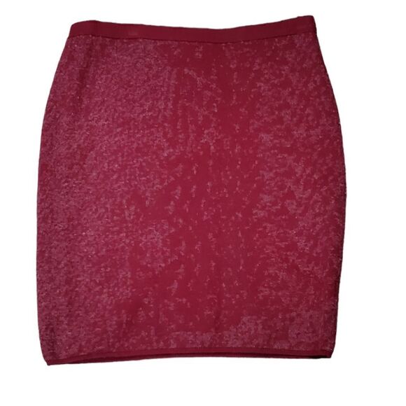 Eileen Fisher Redish Purple Merino Wool Blend Skirt - Picture 1 of 6